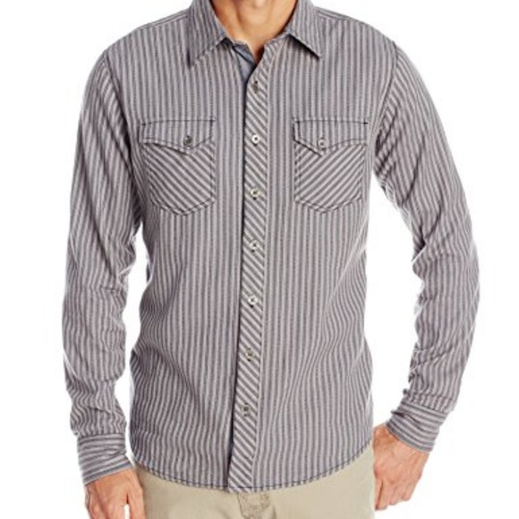 Men's Wallace LS Shirt Striped XXL Grey - Picture 1 of 8